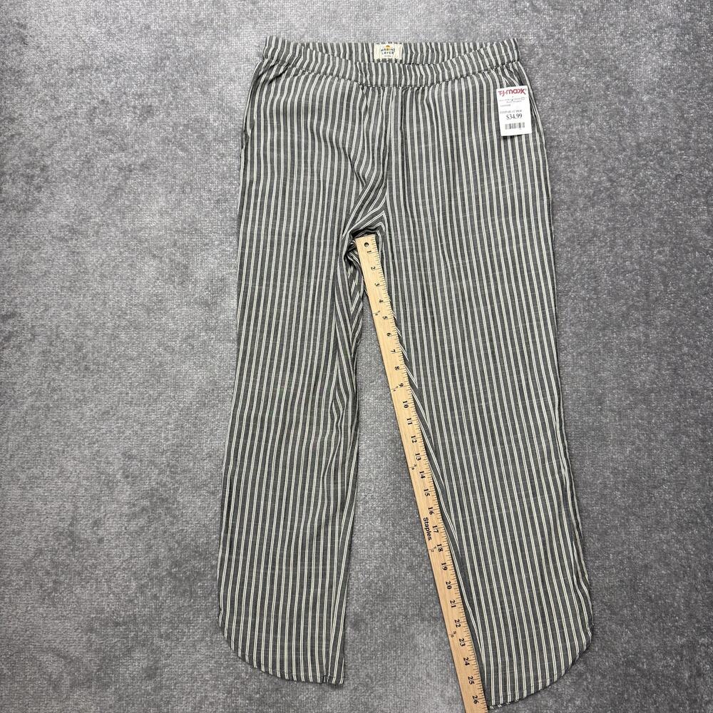 Marine Layer Pants Women Medium Black White Stripe Tencel Pull On Relaxed Casual - Picture 9 of 12